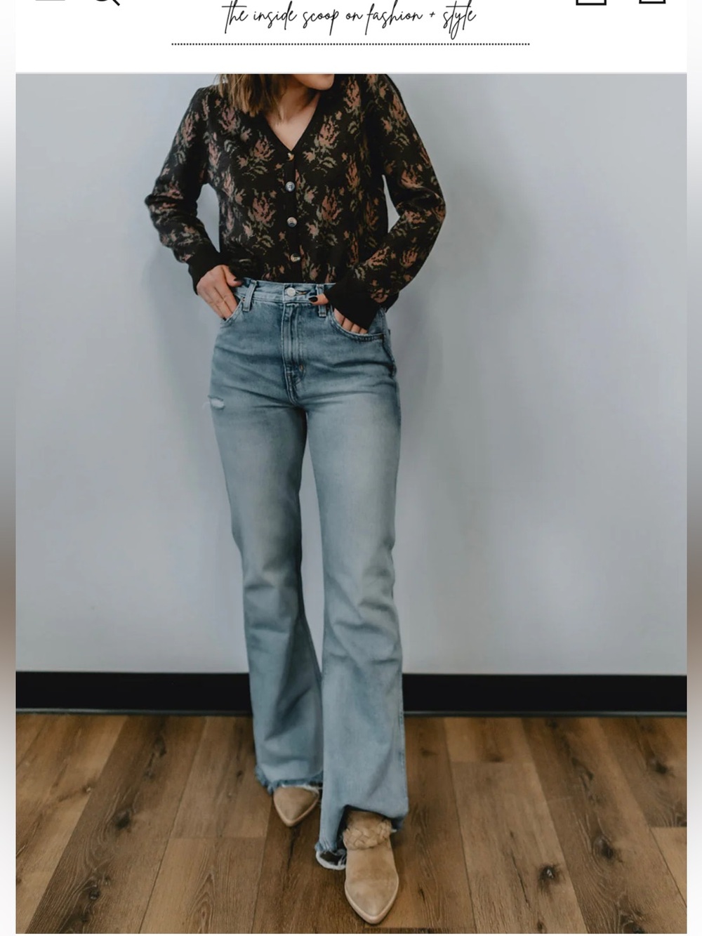 Ética Sasha Modern Flare Jeans Size 26 High Rise Raw Hem Light Wash